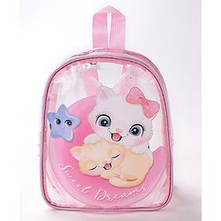 Babyhug Kitty Print Fashion Backpacks - Pink