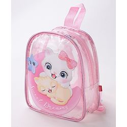Babyhug Kitty Print Fashion Backpacks - Pink