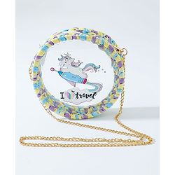 Babyhug Sling Bag Unicorn Print- Multicolor