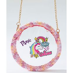 Babyhug Sling Bag Unicorn Print- Pink