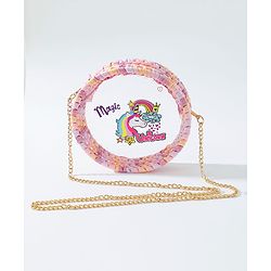 Babyhug Sling Bag Unicorn Print- Pink