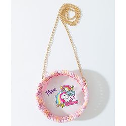 Babyhug Sling Bag Unicorn Print- Pink