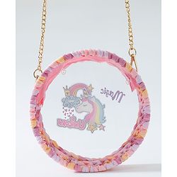 Babyhug Sling Bag Unicorn Print- Pink