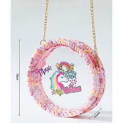 Babyhug Sling Bag Unicorn Print- Pink