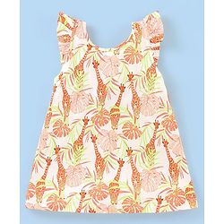 Babyhug 100% Cotton Sleeveless Tee with Bow At Back & Frill Detailing - Off White