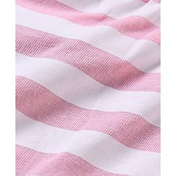 Babyhug 100% Cotton Sleeveless Tee Striped With Apple Print - Pink