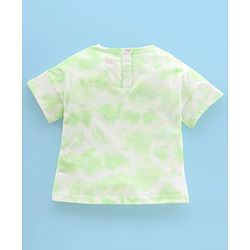 Babyhug 100% Half Sleeves Tie Die T-Shirt With Graphics & Foil Print Detailing - Lime Green