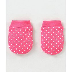 Babyhug 100% Cotton Mittens Floral Print Pack of 3 - Pink & Blue
