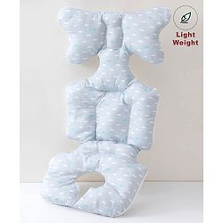 Babyhug Stroller Cushion Dino Print - Cream| Breathable Fabric| Soft & Fluffy