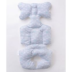 Babyhug Stroller Cushion Dino Print - Cream| Breathable Fabric| Soft & Fluffy