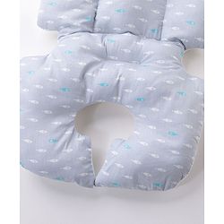 Babyhug Stroller Cushion Dino Print - Cream| Breathable Fabric| Soft & Fluffy