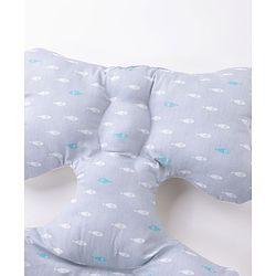 Babyhug Stroller Cushion Dino Print - Cream| Breathable Fabric| Soft & Fluffy