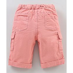 Babyhug Cotton Twill Knee Length Jamaican Solid Color - Coral