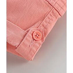Babyhug Cotton Twill Knee Length Jamaican Solid Color - Coral