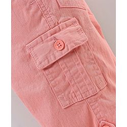 Babyhug Cotton Twill Knee Length Jamaican Solid Color - Coral
