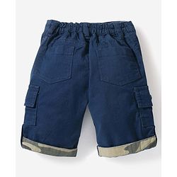 Babyhug Cotton Knee Length Stretchable Jamaican Solid- Blue