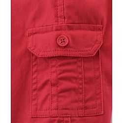 Babyhug Cotton Knee Length Jamaican with Belt Solid Color - Red