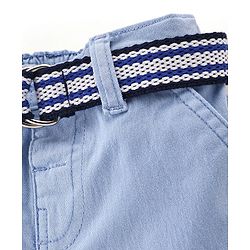 Babyhug Cotton Knee Length Stretchable Jamaican Solid - Light Blue