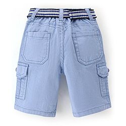 Babyhug Cotton Knee Length Stretchable Jamaican Solid - Light Blue
