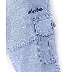 Babyhug Cotton Knee Length Stretchable Jamaican Solid - Light Blue
