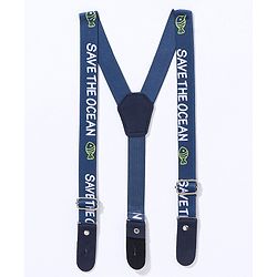 Babyhug Cotton Full Length Stretchable Denim Jeans with Fly Open Zipper with Suspenders Solid Colour   Fly With Zipper -  Blue