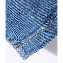 Babyhug Cotton Full Length Stretchable Denim Jeans with Fly Open Zipper with Suspenders Solid Colour   Fly With Zipper -  Blue