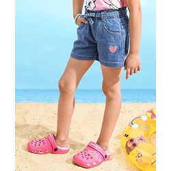 Babyhug Cotton Stretched Mid Thigh Length Strawberry Patch Shorts  - Blue