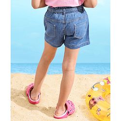 Babyhug Cotton Stretched Mid Thigh Length Strawberry Patch Shorts  - Blue