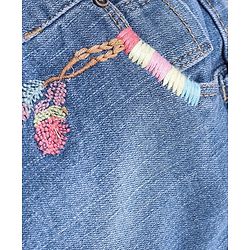 Babyhug Mid Thigh Length Washed Stretchable Denim Shorts - Blue