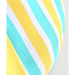Babyhug 100% Cotton Knit Striped Cap Mittens & Booties Set Blue & Yellow - Diameter - 10.5 cm
