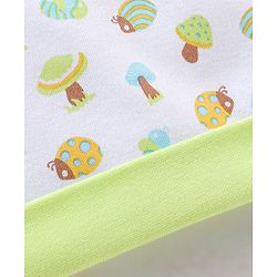 Babyhug 100% Cotton Lady Bug Printed Cap Mittens & Booties White -  Diameter 11.5 cm