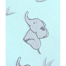 Babyhug 100% Cotton Cap Mittens And Booties Elephant Print - Blue