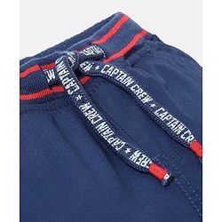 Babyhug 100% Cotton Woven Full Length Solid Joggers Pant - Blue