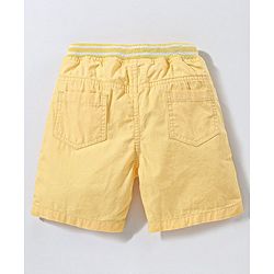 Babyhug 100% Cotton Woven Knee Length Solid Bermuda - Yellow