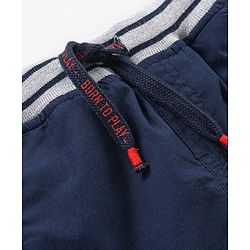 Babyhug Cotton Knit Knee Length Shorts Solid Color - Navy