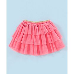 Babyhug 100% Cotton Knit Half Sleeves Top and Skirt Floral Print - Navy Blue & Pink