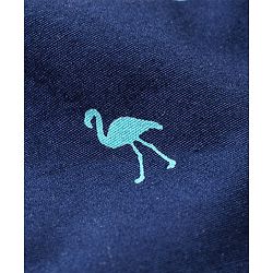 Babyhug 100% Cotton Woven Knee Length Bermuda Flamingos Print - Navy Blue