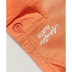 Babyhug Cotton Knit Knee Length Jamaican With Belt Solid Color - Orange