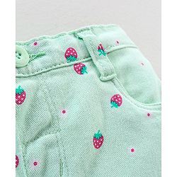 Babyhug Cotton Mid Thigh  Stretchable Shorts Strawberry Print - Peach