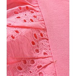 Babyhug 100% Cotton Half Sleeves Top & Skirt Floral Print - Pink & Navy