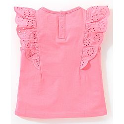 Babyhug 100% Cotton Half Sleeves Top & Skirt Floral Print - Pink & Navy