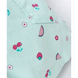 Babyhug Cotton Woven Knee Length Stretchable Shorts Cherry Print - Yellow