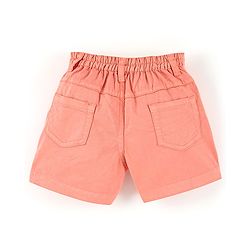 Babyhug Cotton Mid Thigh Length Solid Shorts With Stretch- Coral