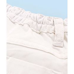 Babyhug Cotton Spandex Woven Stretchable Solid Shorts - White & Green