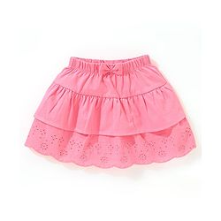 Babyhug 100% Cotton Sleeveless Floral Printed Top and Skirt Set - Green & Pink