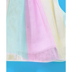 Babyhug 100% Cotton Sleeveless Top and Skirt Set Rainbow Print - Pink