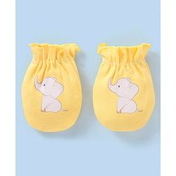 Babyhug 100% Cotton Knit Striped Mittens Pack of 3 - Green & Yellow
