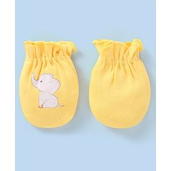 Babyhug 100% Cotton Knit Striped Mittens Pack of 3 - Green & Yellow
