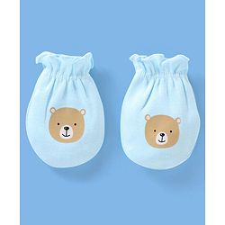 Babyhug 100% Cotton Knit Striped Mittens Pack of 3 - Orange Green & Blue
