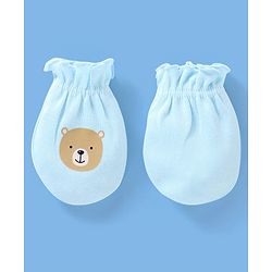 Babyhug 100% Cotton Knit Striped Mittens Pack of 3 - Orange Green & Blue